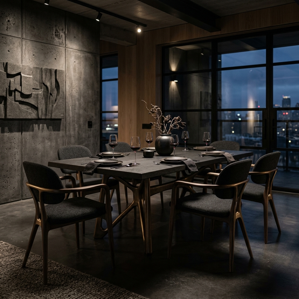 Meticulously sculpted modern luxury dining set